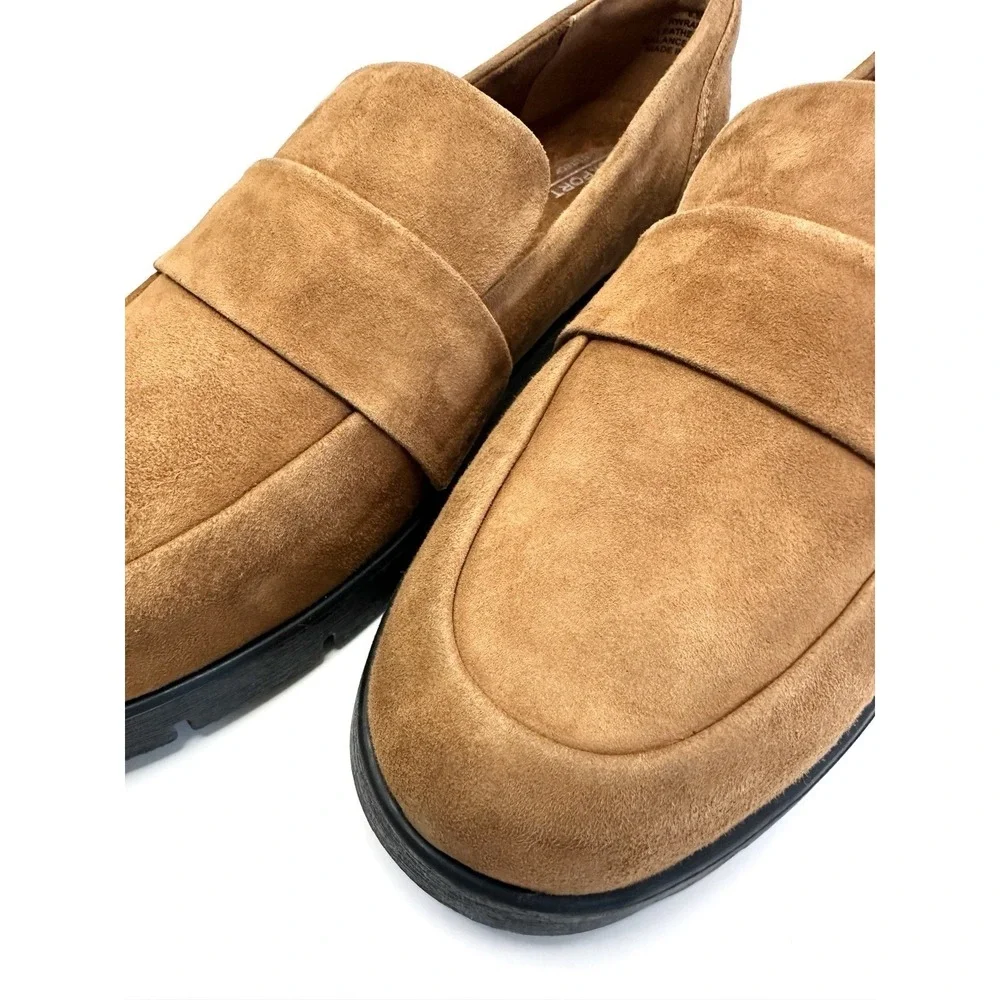 Rockport truTECH Women's Loafers Size 8.5 M Tan Brown Suede Slip On Comfort Shoe